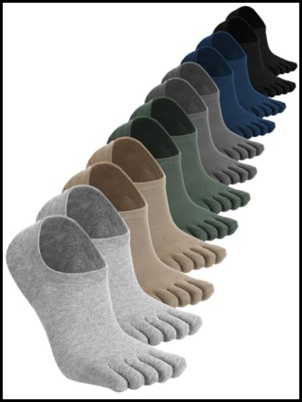 Women's Cotton Toe Socks No Show Running 6 Pairs Low Cut Athletic